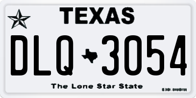 TX license plate DLQ3054