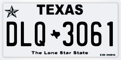 TX license plate DLQ3061