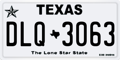 TX license plate DLQ3063