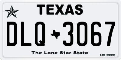 TX license plate DLQ3067