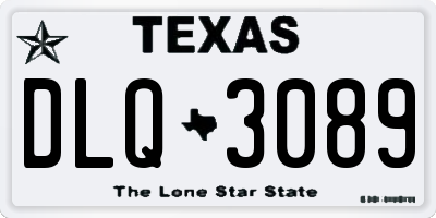 TX license plate DLQ3089