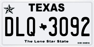 TX license plate DLQ3092