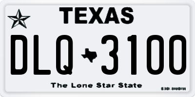 TX license plate DLQ3100