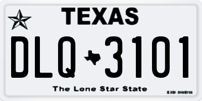 TX license plate DLQ3101
