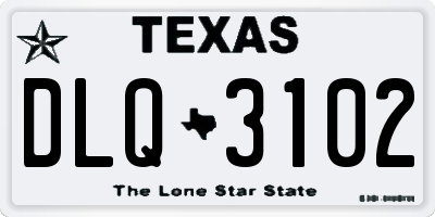 TX license plate DLQ3102