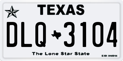 TX license plate DLQ3104