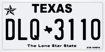TX license plate DLQ3110