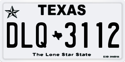 TX license plate DLQ3112