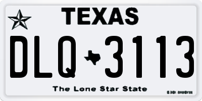 TX license plate DLQ3113