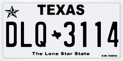 TX license plate DLQ3114