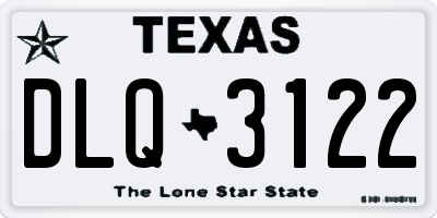 TX license plate DLQ3122