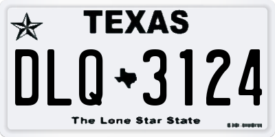 TX license plate DLQ3124