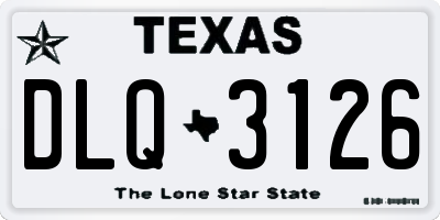 TX license plate DLQ3126