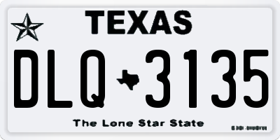 TX license plate DLQ3135