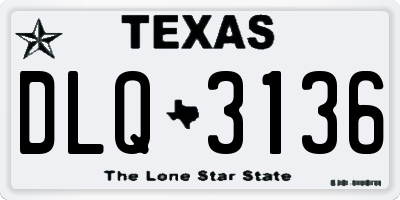 TX license plate DLQ3136