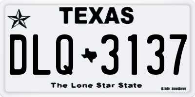 TX license plate DLQ3137