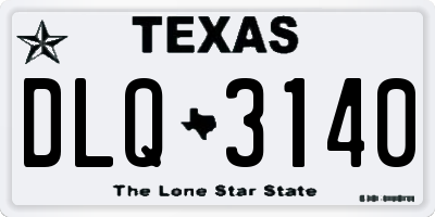 TX license plate DLQ3140