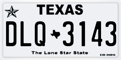 TX license plate DLQ3143