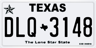 TX license plate DLQ3148