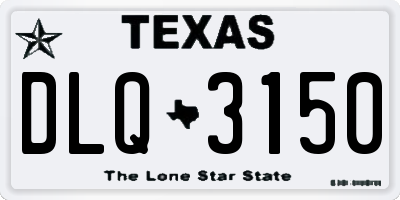 TX license plate DLQ3150