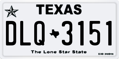 TX license plate DLQ3151
