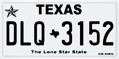 TX license plate DLQ3152