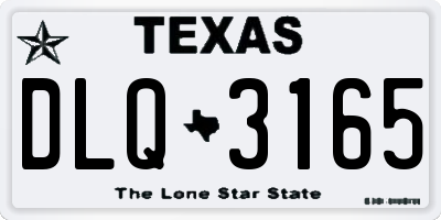 TX license plate DLQ3165