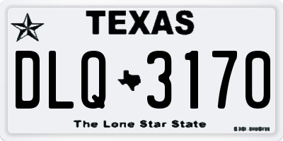 TX license plate DLQ3170