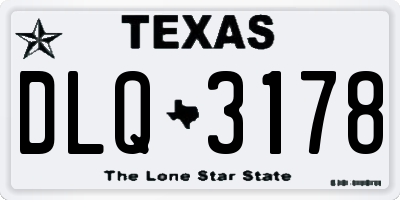TX license plate DLQ3178