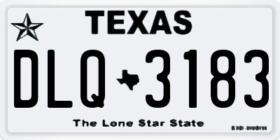 TX license plate DLQ3183