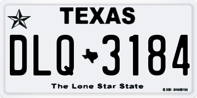 TX license plate DLQ3184