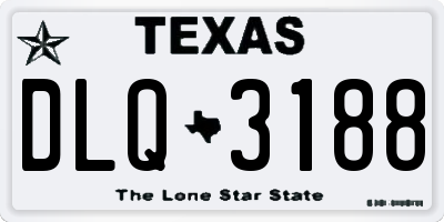 TX license plate DLQ3188