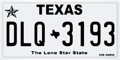 TX license plate DLQ3193