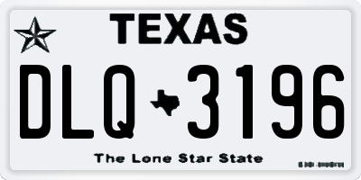 TX license plate DLQ3196