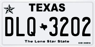 TX license plate DLQ3202