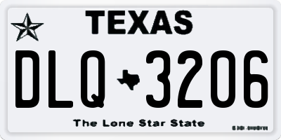 TX license plate DLQ3206
