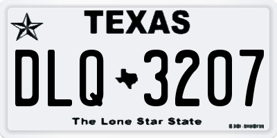 TX license plate DLQ3207