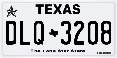 TX license plate DLQ3208