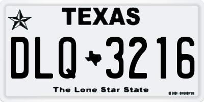 TX license plate DLQ3216