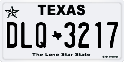 TX license plate DLQ3217