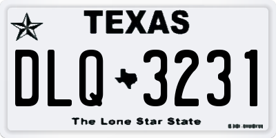 TX license plate DLQ3231