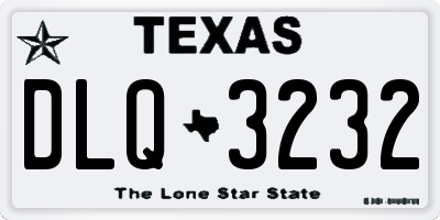 TX license plate DLQ3232