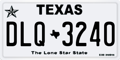 TX license plate DLQ3240