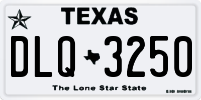 TX license plate DLQ3250
