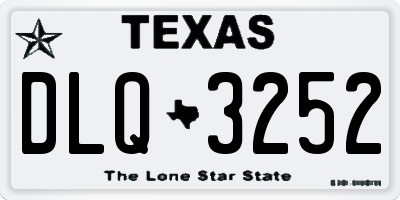 TX license plate DLQ3252