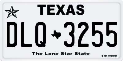 TX license plate DLQ3255