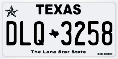 TX license plate DLQ3258
