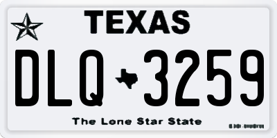 TX license plate DLQ3259