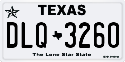 TX license plate DLQ3260