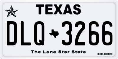 TX license plate DLQ3266